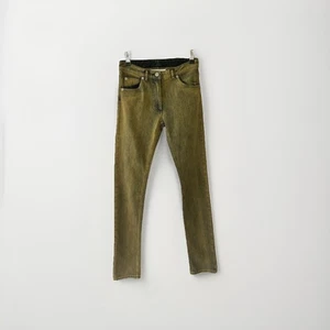 Maison Margiela Blue Brown Gold Jeans Size UK 6 IT 38 Straight Slim Leg W27 L33 - Picture 1 of 18