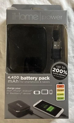 Banco de alimentación universal iHome 4400 mAh - Embalaje al por menor - Negro Foto 1 de 2