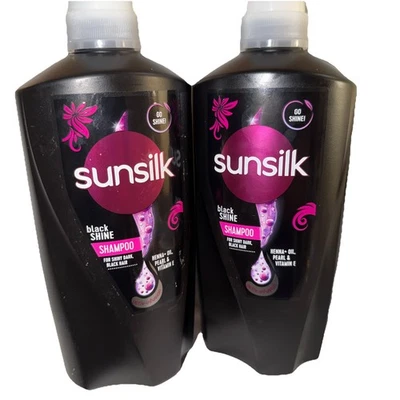 SUNSILK BLACK SHINE SHAMPOO w HENNA OIL + PEARL PROTEIN  + VITAM E 2-21.3fl.oz - Image 1 of 4