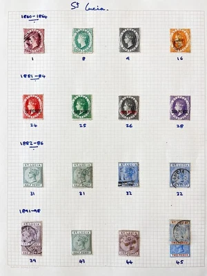 St Christopher Lucia Hebrides QV Good Used MH (30+Items) DA933 - Image 1 of 4
