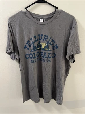 Men’s Telluride Colorado T-Shirt Gray Size Large Ohana Brand Mountains Skiing - Image 1 of 4