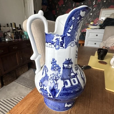 6" Vintage Blue & White Floral Pattern Ceramic Jug decorative  - Image 1 of 4