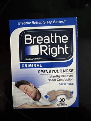 Tiras nasales originales Breathe Right bronceadas grandes 30 unidades Foto 1 de 3