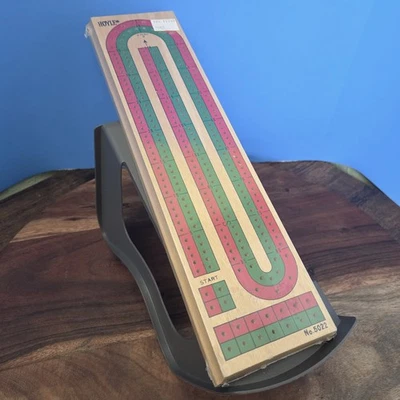 Vintage HOYLE Wooden Cribbage Board #5022 Continuous Track 2 Lane SEALED NEW - Image 1 of 4