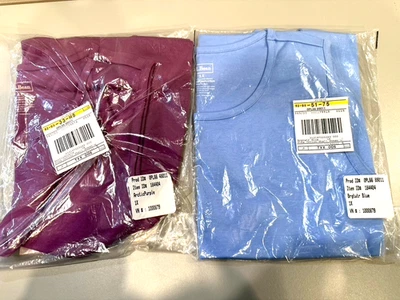 LL BEAN NUEVO EN PAQUETE 2 CAMISETAS SIN MANGAS DE ALGODÓN PIMA 1X: 1 MORADO Y 1 AZUL Foto 1 de 4