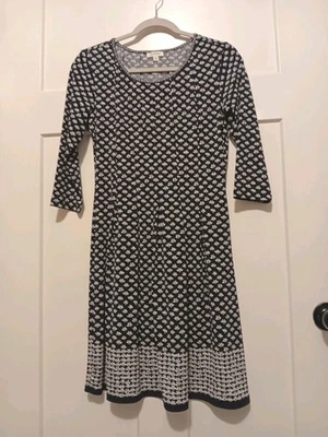 Max Studio Small 3/4 Sleeve Dress Navy Blue /White - Image 1 of 4