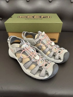 Sandalias Keen Astoria West para mujer gris coral punta cerrada talla 8 senderismo al aire libre Foto 1 de 4