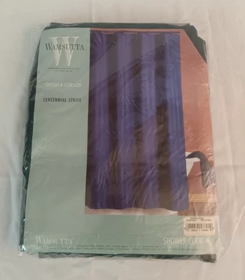 Wamsutta Cortina de Ducha Verde Centenario Rayas Lavable a Máquina 70 X 70" Nueva Foto 1 de 4