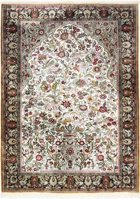 Original Handgeknüpfter Perserteppich Ghom, Qom Reine Seide  164 cm x 107 cm - Bild 1 von 4
