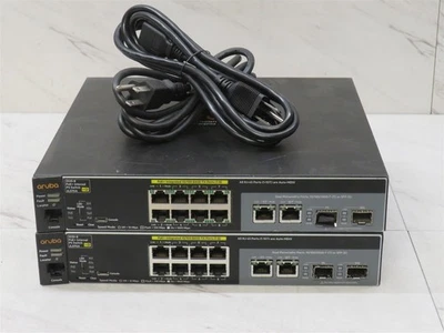 2 Lot HP Aruba 2530-8 PoE+ JL070A Internal PS 8 Port Fast Ethernet Switch JL070A - Image 1 of 4