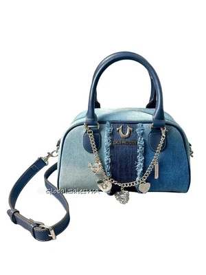 Bolso Bandolera True Religion Azul Denim Parche Envejecido Bolso con Encanto Foto 1 de 4