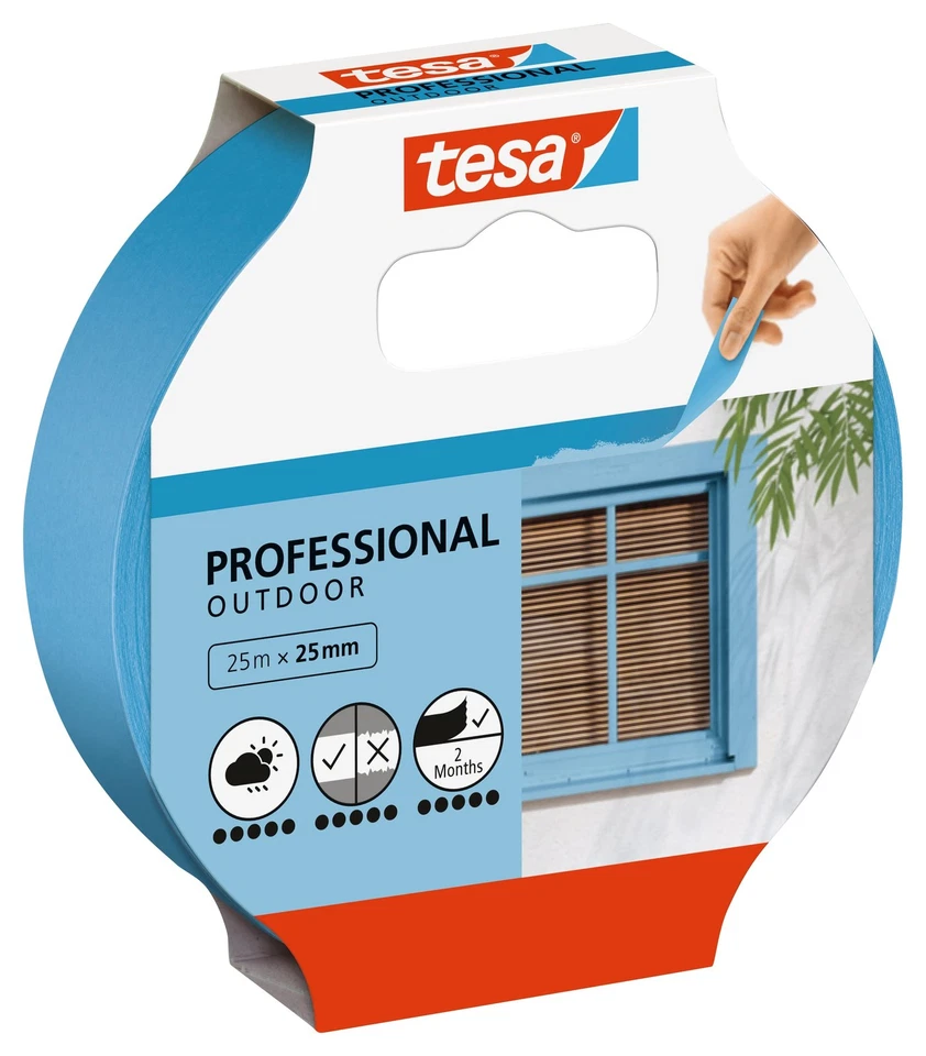 1 x Tesa Masking Tape Adhesive Protection Paint Window Work Outdoors 25mm X 25m - image 1 of 1