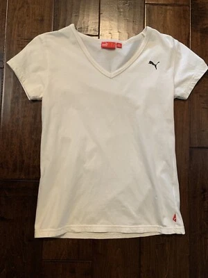 Camisa Puma Marfim Tamanho Médio Meninas Manga Curta Casual Viagem - Imagem 1 de 4