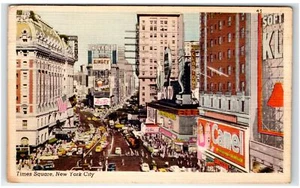 1950 New York, NY Postcard-  TIMES SQUARE NEW YORK CITY - Picture 1 of 2