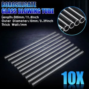 10X 300mm OD 10mm 1mm Glass Tubing Blowing Thick Tube Blow Wall Borosilicate - Bild 1 von 7