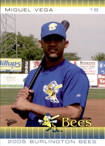 2005 Burlington Bees Multi-Ad 26 Miguel Vega Arroyo Puerto Rico PR Baseball Card