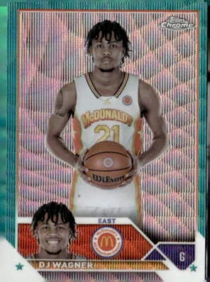 2023 Topps Chrome McDonald's #59 DJ Wagner Aqua Wave Refractor #/199 - Image 1 of 2