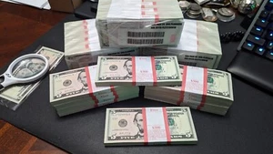 (100) FIVE DOLLAR BILLS $5 UNCIRCULATED SEQUENTIAL BEP Strap - Picture 1 of 8