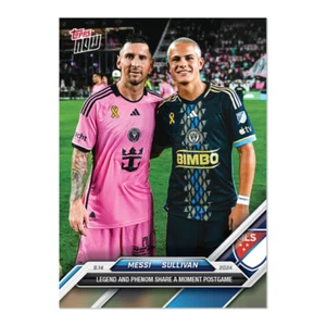 2024 TOPPS NOW MLS #129 LIONEL MESSI & CAVAN SULLIVAN - SHARE A MOMENT POSTGAME - Picture 1 of 2