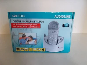 Audioline 5400 Tech, teléfono digital inalámbrico, función despertador, embalaje original, #k45-5 - Imagen 1 de 4