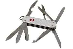New Victorinox Swiss Army 58mm Knife  SILVER ALOX MINICHAMP  0.6381.26 - Picture 1 of 4