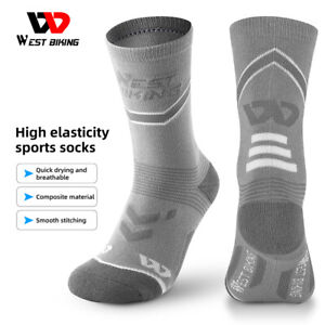 WEST BIKING Cycling Socks Breathable Compression Sports Football Run Long Socks