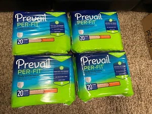 Prevail Per-Fit adult women's diapers - 20 Count - Extra Large - Lot of 4 - Picture 1 of 5