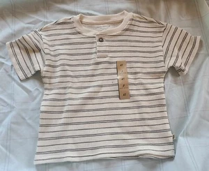 Easy Peasy Baby Clothes Waffle Toddler Shirt Ivory Striped - Picture 1 of 2