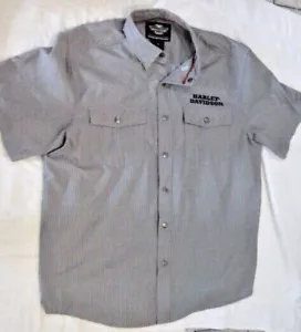 Harley Davidson Short Sleeve Shirt Snap Down Mechanic Embroidered Mens Size XL - Bild 1 von 11