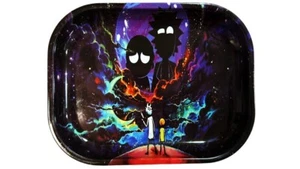 Bandeja enrollable de metal pequeña de dibujos animados Galaxy 18x14 cm diseño de aventura espacial - Imagen 1 de 2