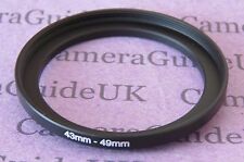 43mm to 49mm Male-Female Stepping Step Up Filter Ring Adapter 43mm-49mm