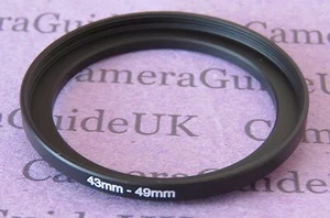 43mm to 49mm Male-Female Stepping Step Up Filter Ring Adapter 43mm-49mm - Picture 1 of 2