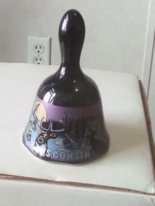 Vintage Collectors Bell black porcelain Wisconsin - Picture 1 of 4