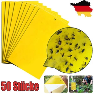 50 Stück Gelbfalle Klebrige Insektenfallen KirschmadenFalle Gelbtafeln Fliegen - Bild 1 von 19