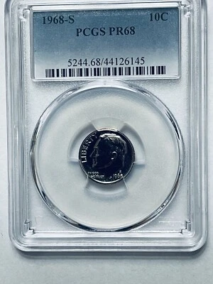 1968-S Roosevelt Dime PCGS PR68 - Image 1 of 4