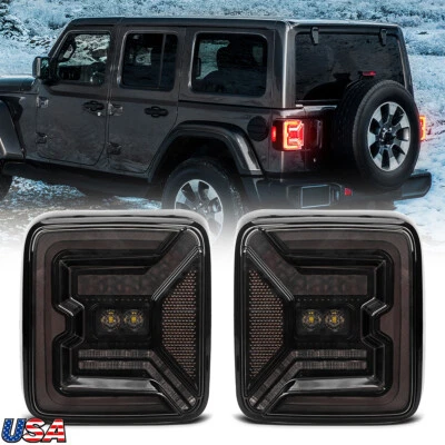Luz trasera apta para Jeep Wrangler JL 2018-2025 con bombilla LED de freno de giro de funcionamiento Foto 1 de 4