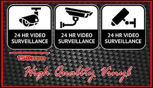 PEGATINA DE SEÑAL DE ADVERTENCIA CCTV 24 HORAS VIDEOVIGILANCIA TOTALMENTE NUEVA JUEGO DE TRES - Imagen 1 de 1