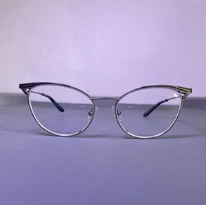Monture de lunettes chat en titane Dana Buchman Carol Sue argent/marron 49-16-135 - Photo 1/10