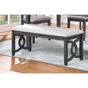 NEW CLASSIC HOME FURNISHINGS Dining Bench 46" W, W/ Light Gray Polyester Seat - Picture 1 of 4