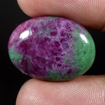 30,15 quilates 100 % natural rojo verde rubí en zoisita cabujón ovalado piedra preciosa suelta Foto 1 de 4