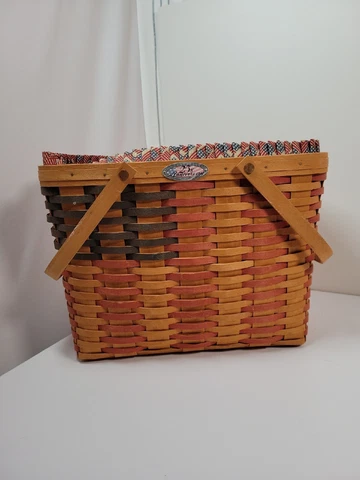Longaberger 1998 Collector Club 25th Anniversary Magazine Basket Flag Liner Cover