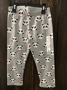 SO Favorite Panda Capri Pants Girls 7/8 Cotton Elastic Waist High Rise Brand New - Picture 1 of 4