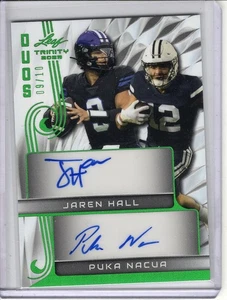 2023 LEAF TRINITY DUOS JAREN HALL/PUKA NACUA ROOKIE/RC 2X-AUTO #9/10 - Picture 1 of 2