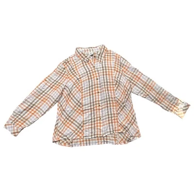 Camisa Cabi Mujer XL Naranja A Cuadros Abotonada Informal MomCore Costera Preppy Occidental Foto 1 de 4