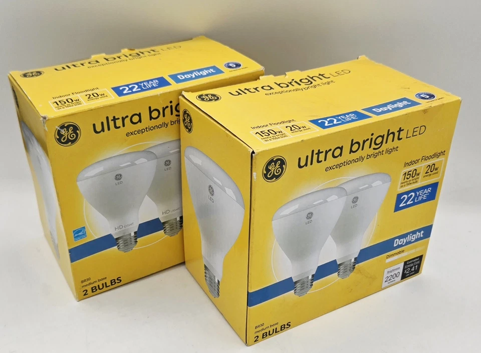 GE 2pk 24W Ultra Bright BR30 LED Indoor Floodlight Daylight (4 Bulbs Total) - Image 1 of 1