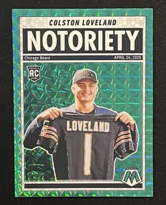 2025 Panini Mosaic Notoriety Colston Loveland #24 Mosaic Green Prizm RC - Picture 1 of 2