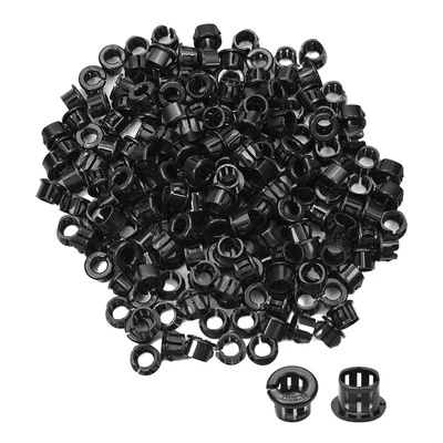 FIELECT 200Pcs Cable Snap Bushing 1/2" 13mm Black Nylon Snap in Cable Hose Bushing Gr...