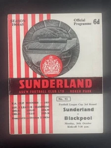 1964/65 SUNDERLAND V BLACKPOOL 26-10-1964 LEAGUE CUP 3RD ROUND - Picture 1 of 1
