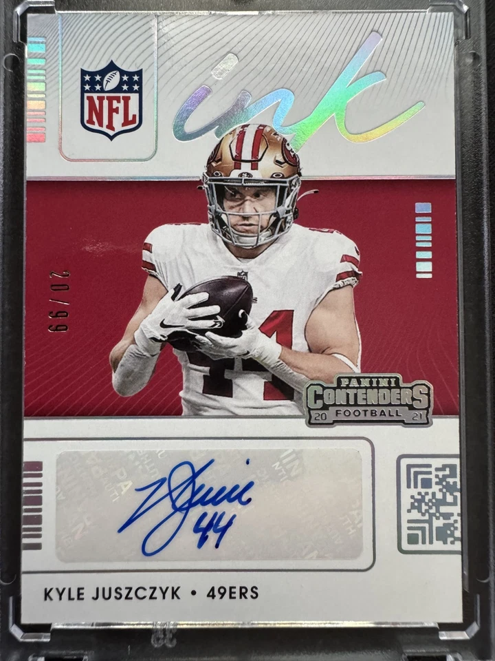 2021 Panini Contenders - NFL Ink Kyle Juszczyk #INK-KJU Gold /99 (AU) - Image 1 of 3