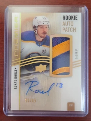 2023-24 UD Premier - Rookie Auto Patch Gold - Lukas Rousek - Buffalo Sabres  /65 - Image 1 of 2